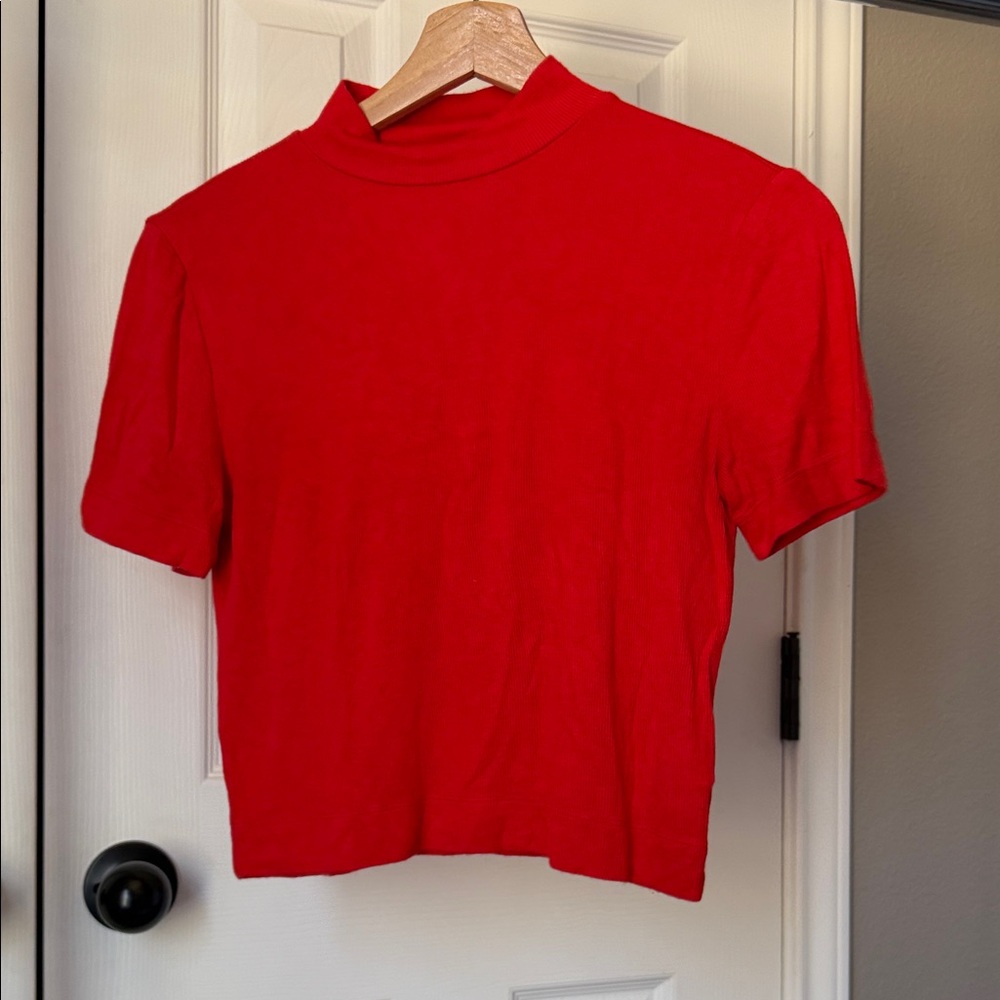 Babaton Red Mock Neck Women's Top